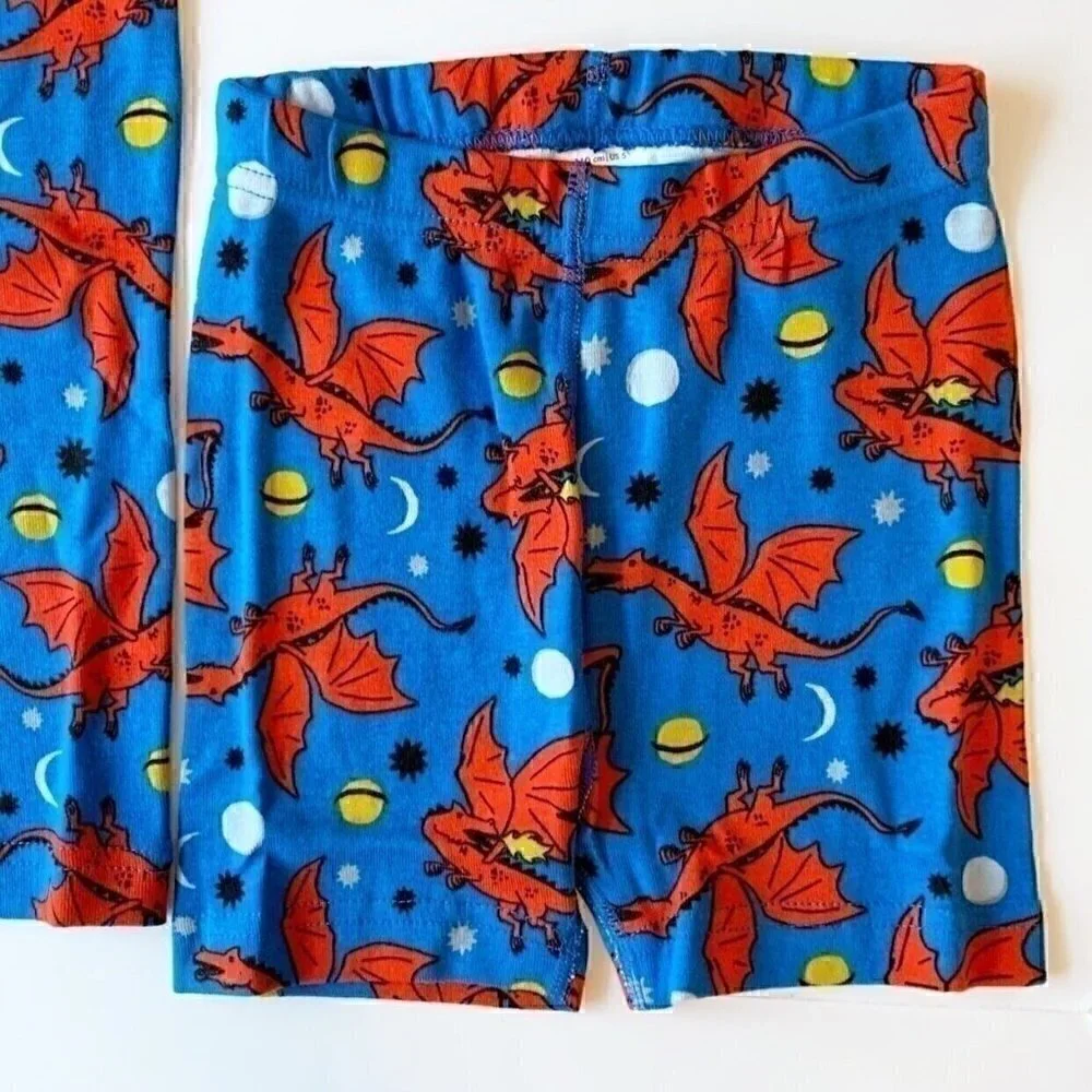 NWT Hanna Andersson Space Dragons Boys Short John Pajama Set 2T 3T